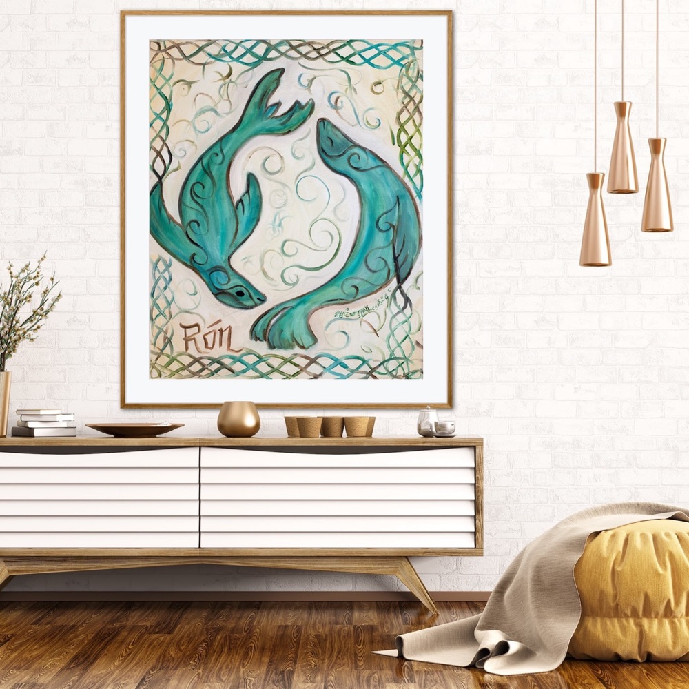 Rón Art Print minimalist ocean sea Irish Celtic mythology seal spirit animal - Picture 4 of 6